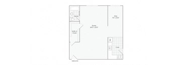 1C-Studio-1Bath-650-1C Floor Plan at The Bryant at Oak Park I & II, Oak Park, IL