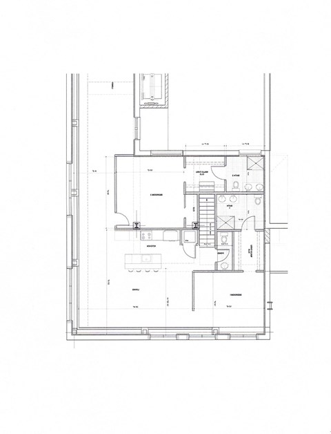 Floor plan of a 2 bedroom 2 bath with a den