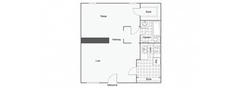 Burbank Floorplan at The Hub at Baton Rouge, Baton Rouge, LA 70808
