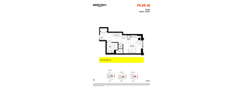 A floor plan for a studio apartment in Mirvish Village.