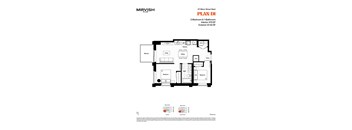 A floor plan for a 2-bedroom and 1-bathroom interior and exterior layout.