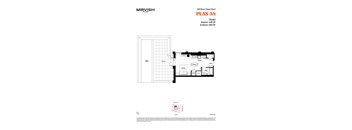 A floor plan for a studio apartment in Mirvish Village.