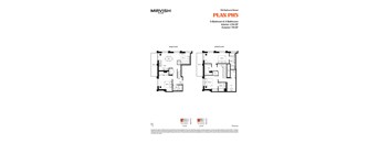 A floor plan for a 3-bedroom and 3-bathroom apartment.