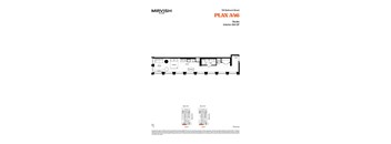 A floor plan for a studio apartment with a living room, bedroom, and bathroom.