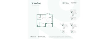 A floor plan for a building named Revolve on Kingsway+Glen.