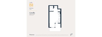 A floor plan for a Type B1 East Facing Level 1 property by Peterson.