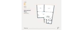 A floor plan for a Bachelor suite at the International Plaza.