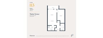A floor plan for a home with a balcony, living room, kitchen, and bathroom.