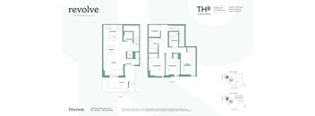 A floor plan for a 3 bedroom, 2.5 bathroom townhouse on Kingsway in Glen.