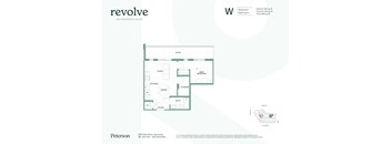 A floor plan for a home with a living room, dining room, kitchen, and bathroom.