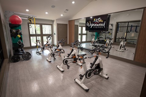 Wynnwood Vinings Atlanta Spin room inside the 2-story fitness center