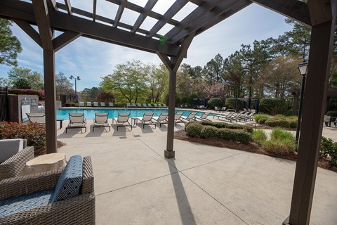 Wynnwood Vinings Atlanta resident resort style pool with TV lounge