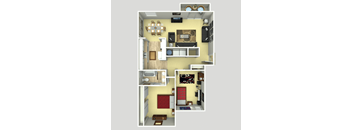 Foster Creek Apartments, Tukwila, WA- a two bedroom  floor plan