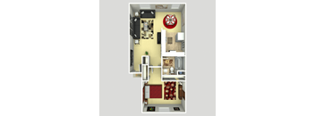 Foster Creek Apartments, Tukwila, WA- a one bedroom  floor plan