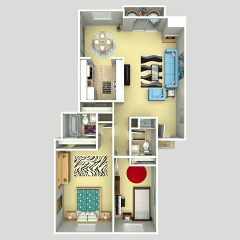 Foster Creek Apartments, Tukwila, WA- a two bedroom  floor plan