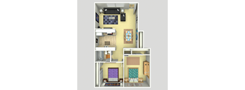 Foster Creek Apartments, Tukwila, WA- a two bedroom  floor plan