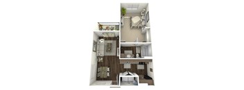 a 2 bedroom floor plan with a bathroom and a living room