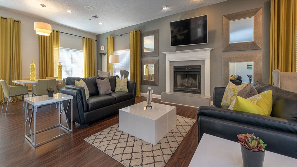 The interior of the clubhouse lounge area