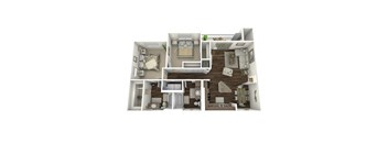 a 3d floor plan of a 269 sq ft apartment