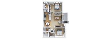 2 bedroom 2 bathroom floor plan Wynnwood Vinings apartments Atlanta GA