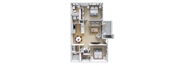 2 bedroom 2 bathroom floor plan Wynnwood Vinings apartments Atlanta GA