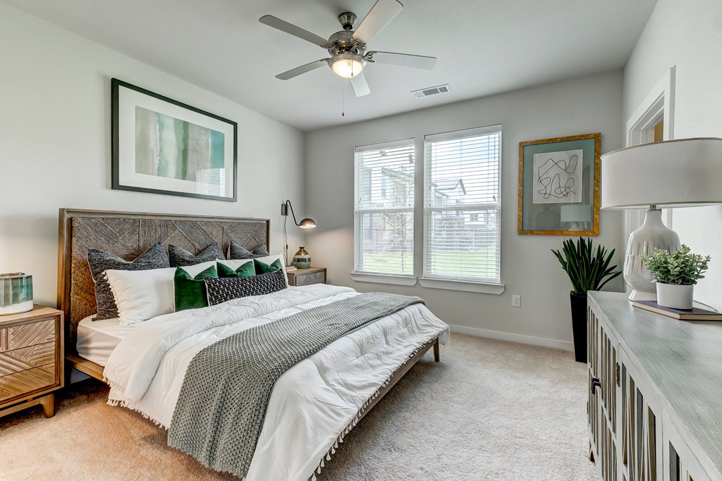 Model Bedroom with Ceiling Fan