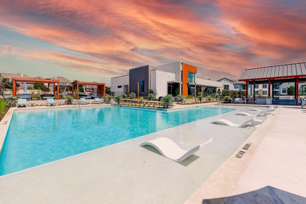 Evening Pool View of Clubhouse