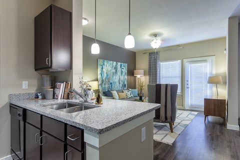 Model Kitchen with Pendant Lighting