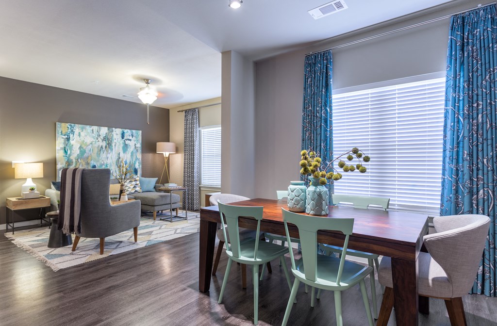 Model Dining Room with Wood-Style Flooring