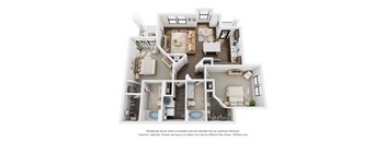 a 3 bedroom floor plan is shown in this image