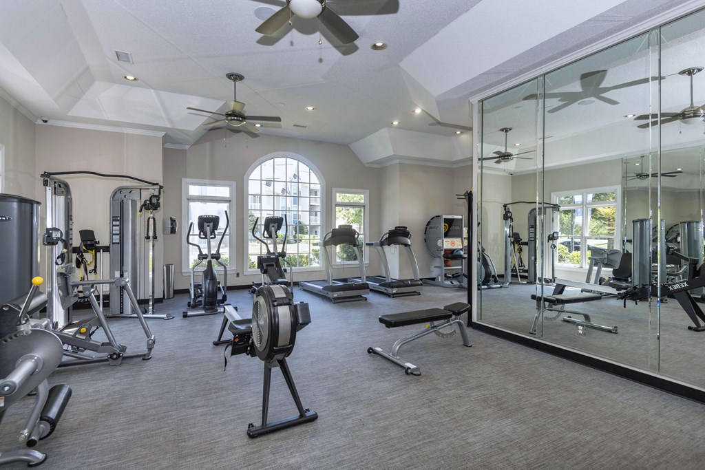 Fitness center at Whitehall Estate apartments in Charlotte NC