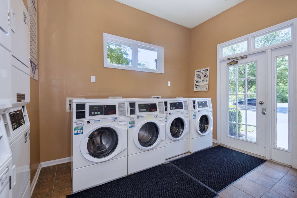 a washer and dryer are available in the laundry room