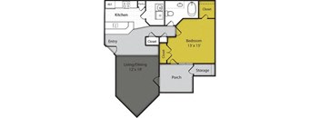 a floor plan of a 2-bedroom apartment home at the eclipse apartments duluth ga