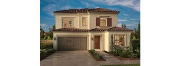 A house with a brown garage door and a white front door.