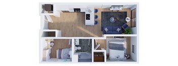 103, 203, 303 (A2 1 Bed / 1 Bath + Den)