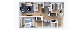 104, 204, 304  (B3  2 Bed / 2 Bath)