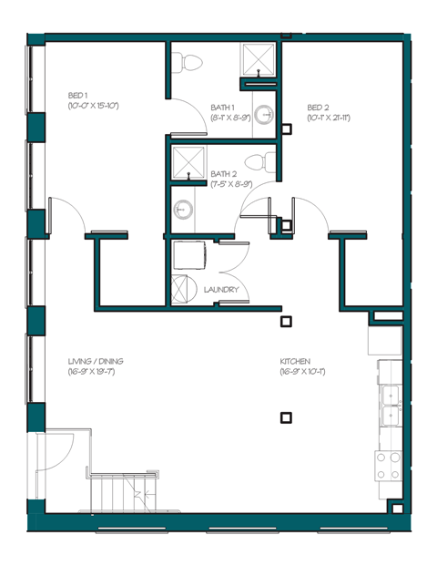 a floor plan of a home with a small footprint