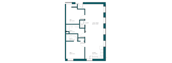 the floor plan for a bedroom apartment with a closet