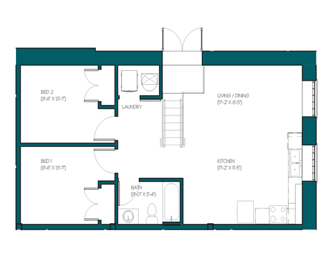a floor plan of a house with an open floor plan
