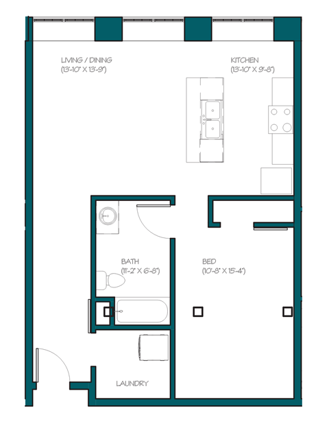 blueprint of a floor plan for a small apartment