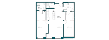 the floor plan of a bedroom apartment with a mix of different floors