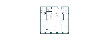 the blueprint floor plan of a bedroom apartment