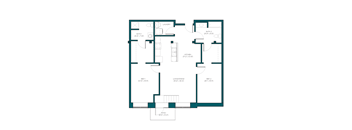 a floor plan of a home with an open floor plan and a staircase