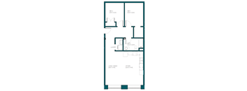 a floor plan of a home with a bedroom and a living room