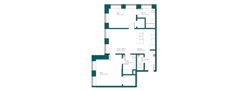 a floor plan of a residence with an open floor plan with a bedroom and a