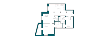 a floor plan of an open floor plan with a combination of bedrooms and baths