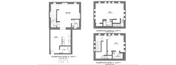 four plans of a floor plan of a house