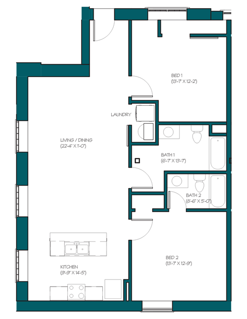 blueprint of a floor plan of a house