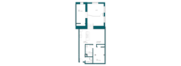 a floor plan of a residence with a loft and a patio