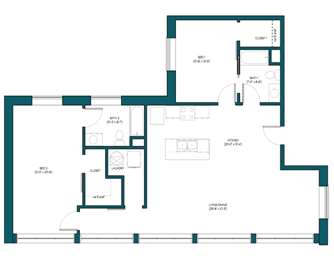 floor plan of the ground floor of a house